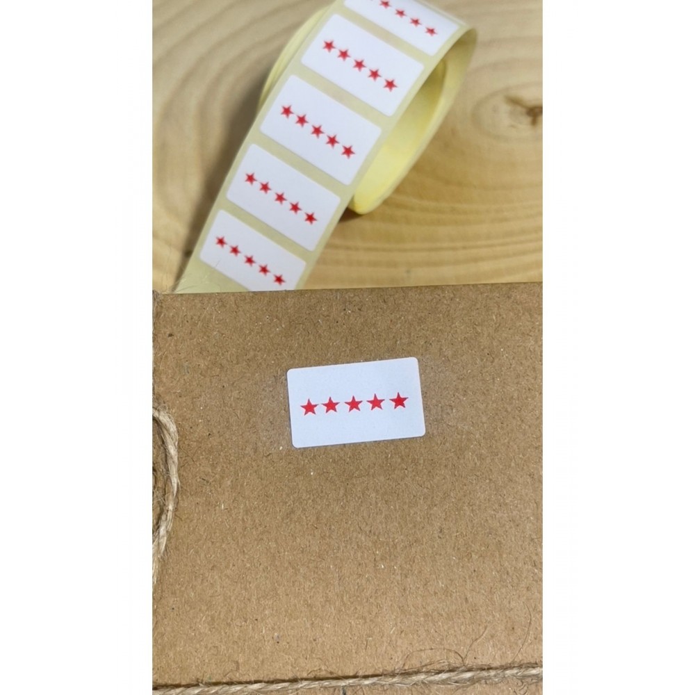 Beş Yıldız Yapışkanlı Etiket 20x15mm 200 Adet