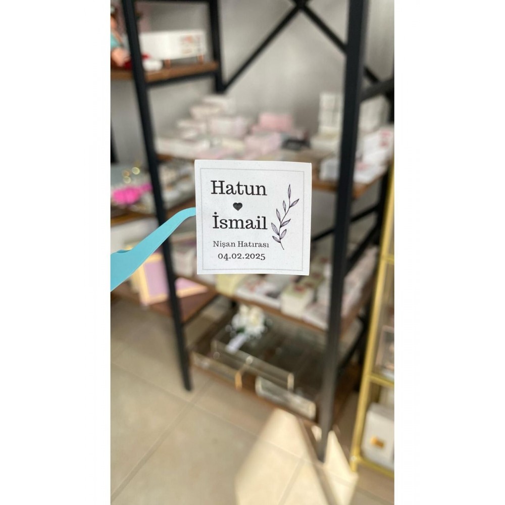 Söz, Kına, Nişan Çikolata Etiketi 3,5x3,5 cm 70 Adet - ARLetikettasarım