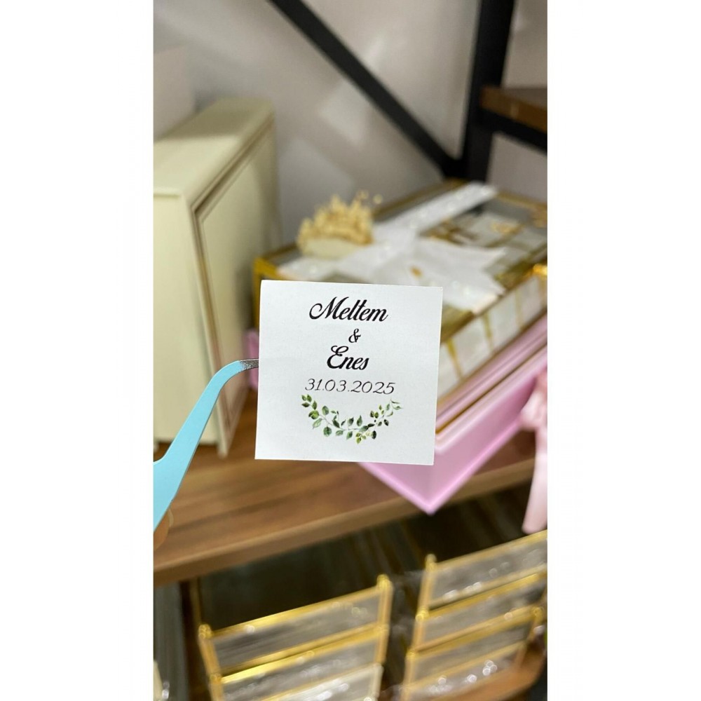 Söz, Kına, Nişan Çikolata Etiketi 3,5x3,5 cm 70 Adet - ARLetikettasarım