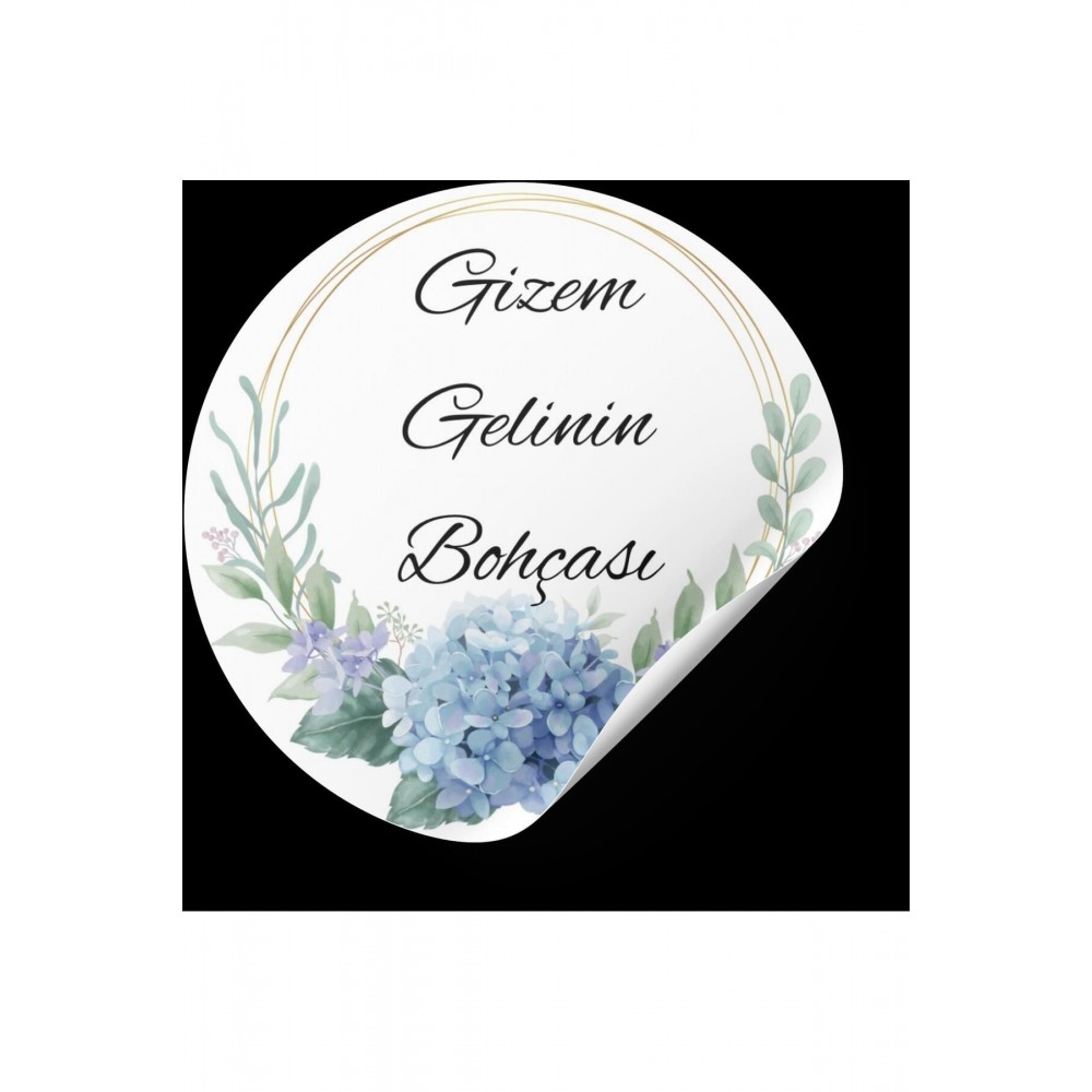 Gelin Bohçası Etiketi Kare 4x4 cm 54 Adet - ARLetikettasarım