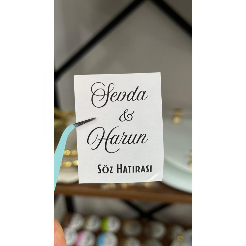 Söz, Kına, Nişan, Çikolata Etiketi 3,5x3,5 cm 70 Adet - ARLetikettasarım