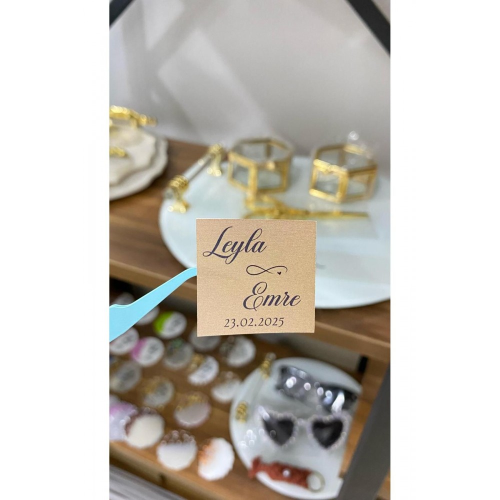 Söz, Kına, Nişan Çikolata Etiketi 3,5x3,5 cm 70 Adet - ARLetikettasarım