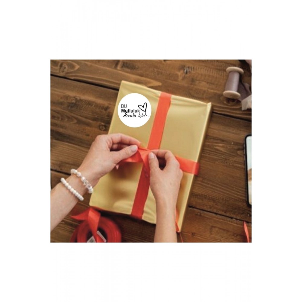 Bu Mutluluk Senin Için Yazılı El Yapımı Ürün Ambalaj, Paket Etiketi Sticker