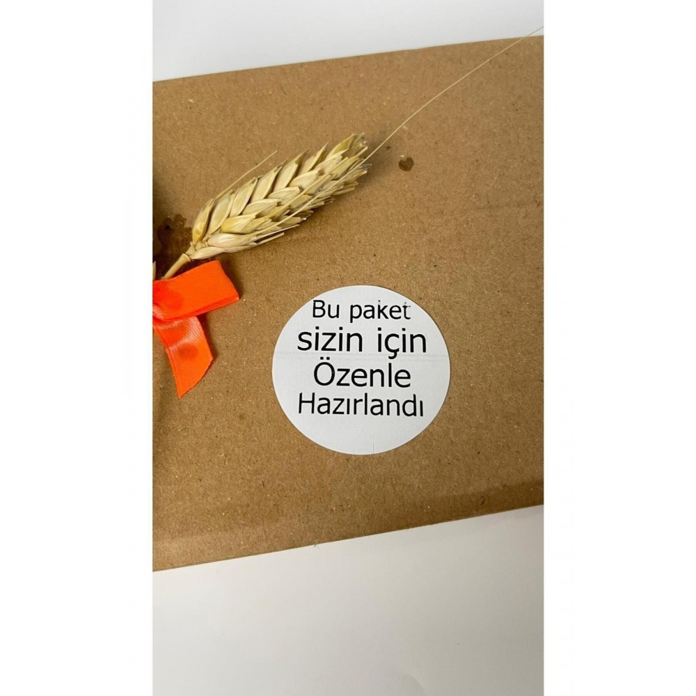 Bu Paket Sizin İçin Özenle Hazırlandı Siyah Yazılı Yuvarlak Etiket 5x5 cm 100 adet