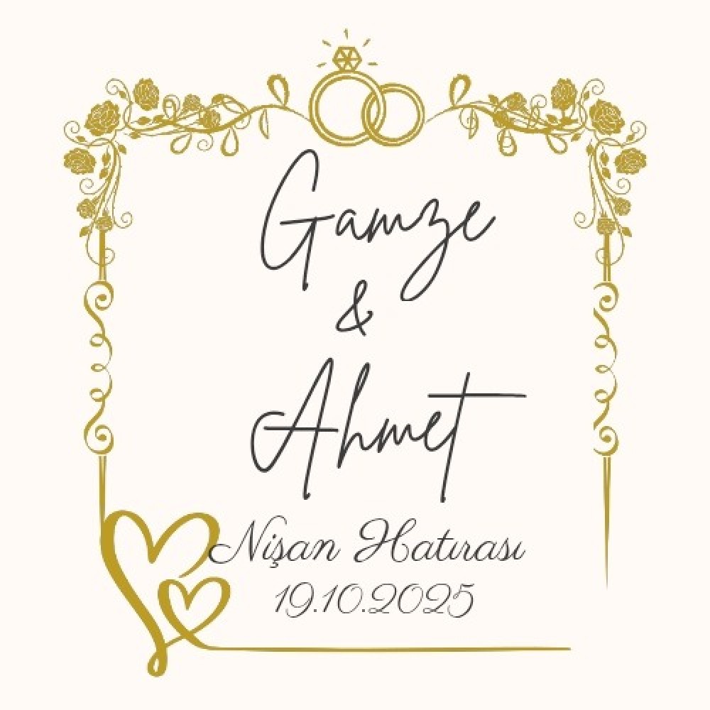 Nişan, Kına, Söz Hatırası Çikolata Etiket 3,5 cm 88 Adet 