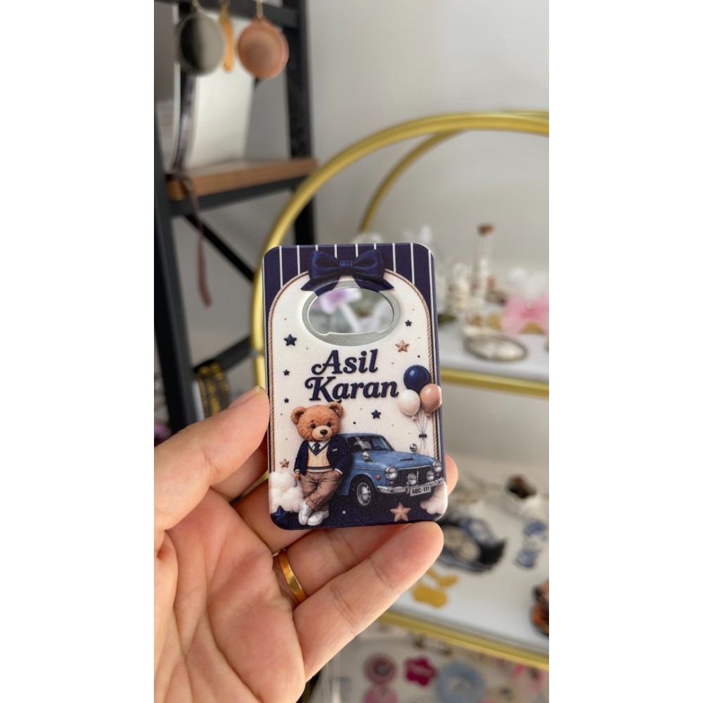 İsme Özel Açacaklı Magnet 50 Adet – Yenidoğan, Doğum Günü ve Kişiye Özel Hediyelik Magnet