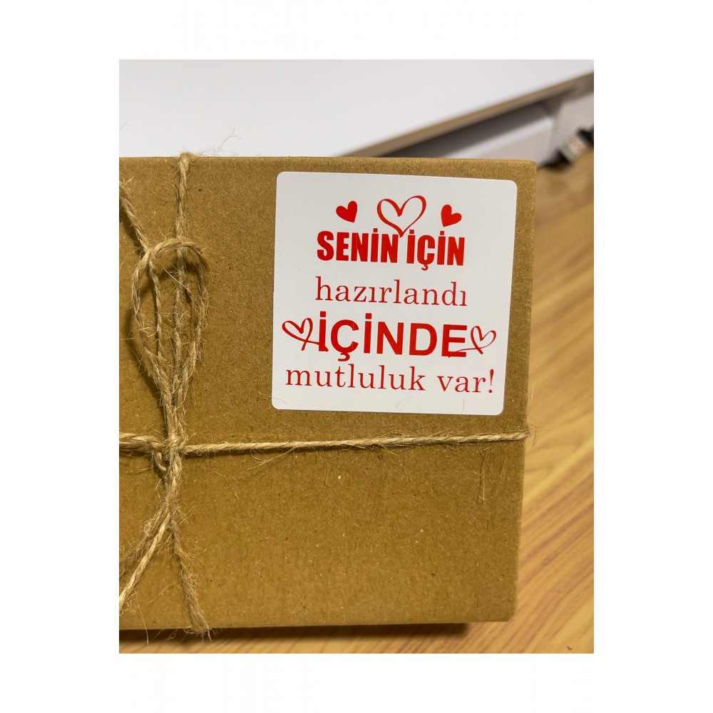 Eticaret Kutu ve Hediye Paketi Etiketi 6x6 cm 500 Adet Senin için Hazırlandı