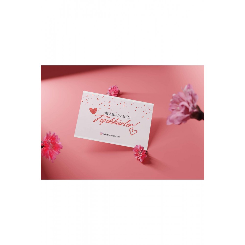 Kişiye Özel E-Ticaret Teşekkür Kartı 5x8 cm 1000 Adet - Kadın Girişimci Amblemli