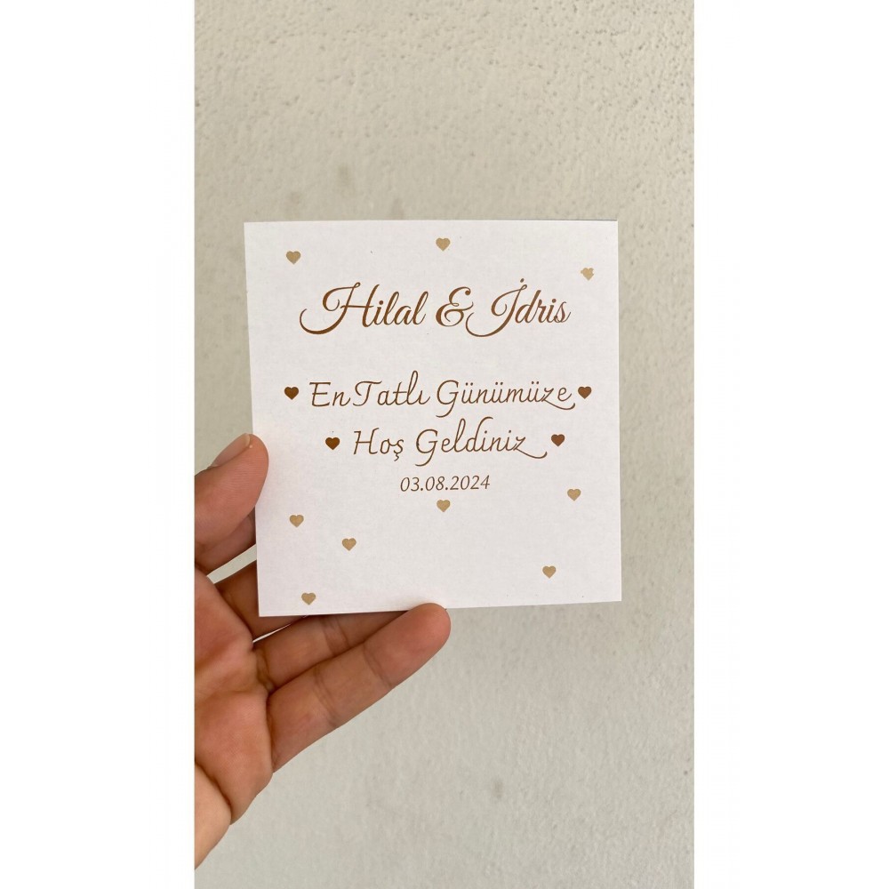 Söz,kına,nişan,düğün Hediyelik Kart 9,5x10cm 72 Adet