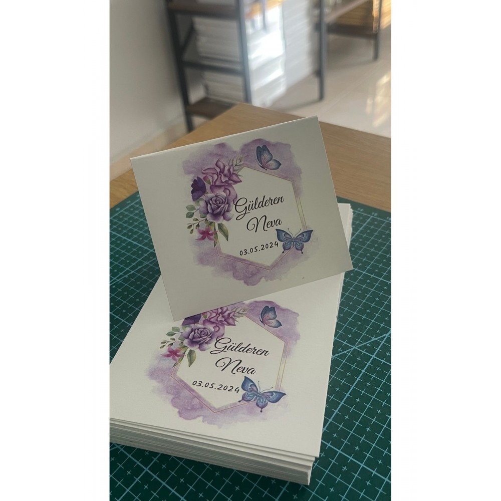 Masa kartı Bükmeli 9,5x16 cm 42 Adet