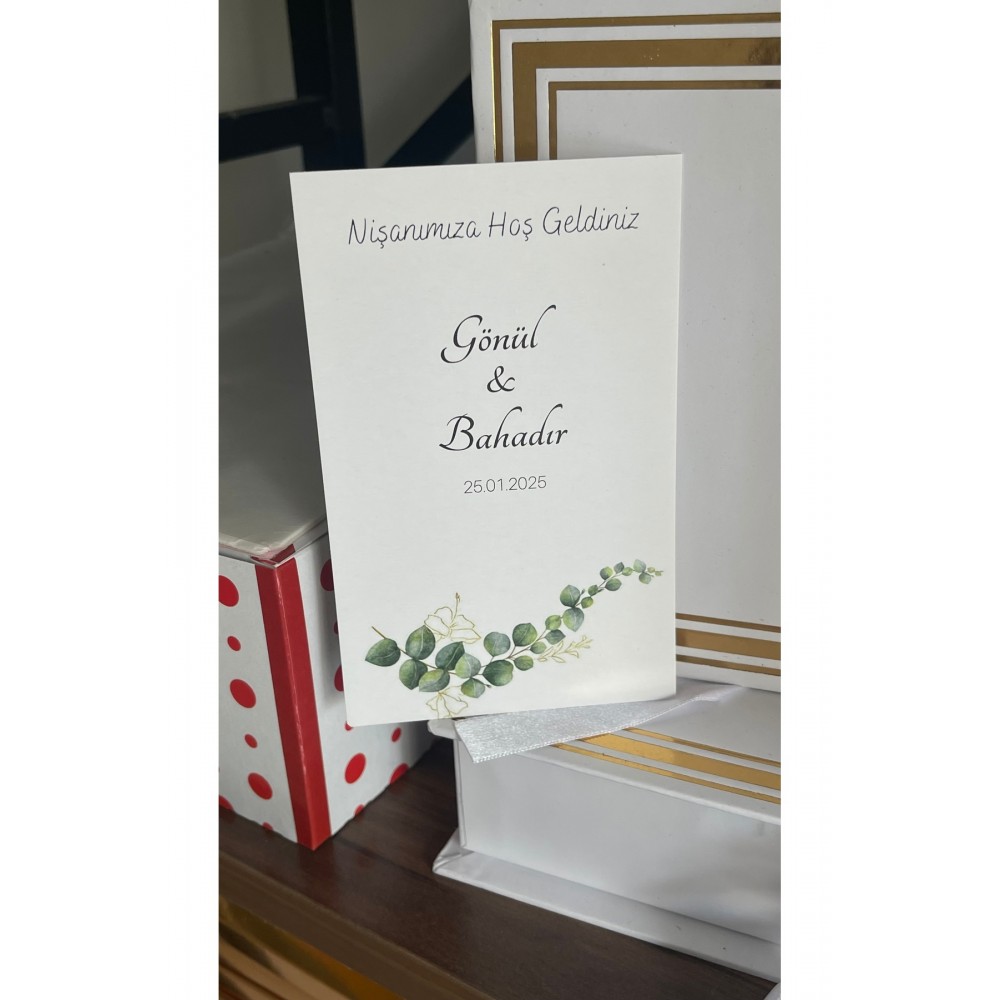 Nişanımıza Hoşgeldiniz Davetiyesi 9,5x15 Cm 49 Adet