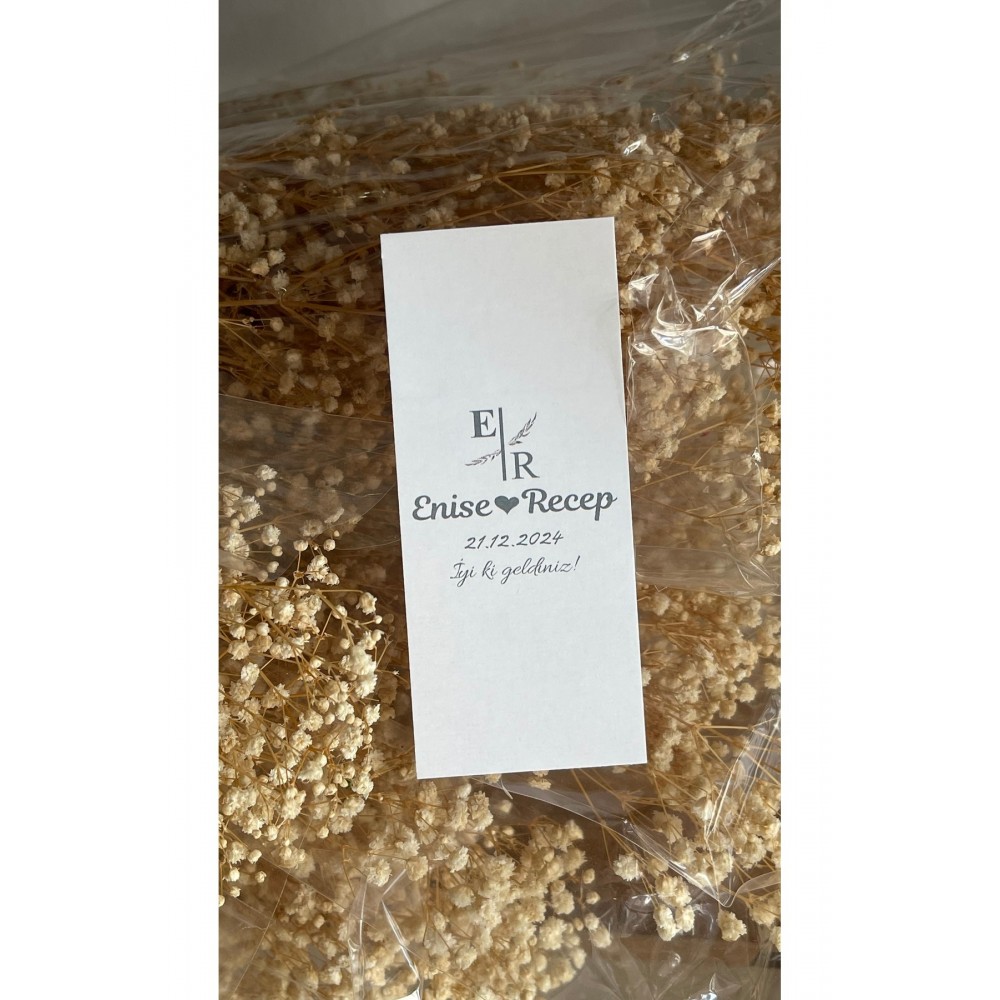 Nişan,nikah Masa Kartı Iyiki Geldiniz Yazılı 5x12 Cm 105 Adet - Arl Etiket Tasarım