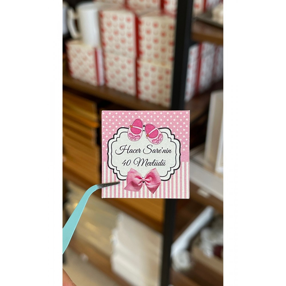 Mevlüt Etiketi 4x4 cm 53 Adet kişiye özel