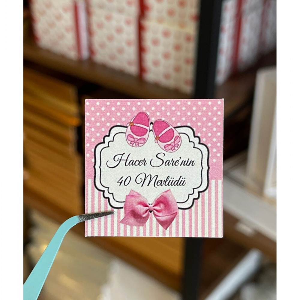 Mevlüt Etiketi 4x4 cm 53 Adet kişiye özel