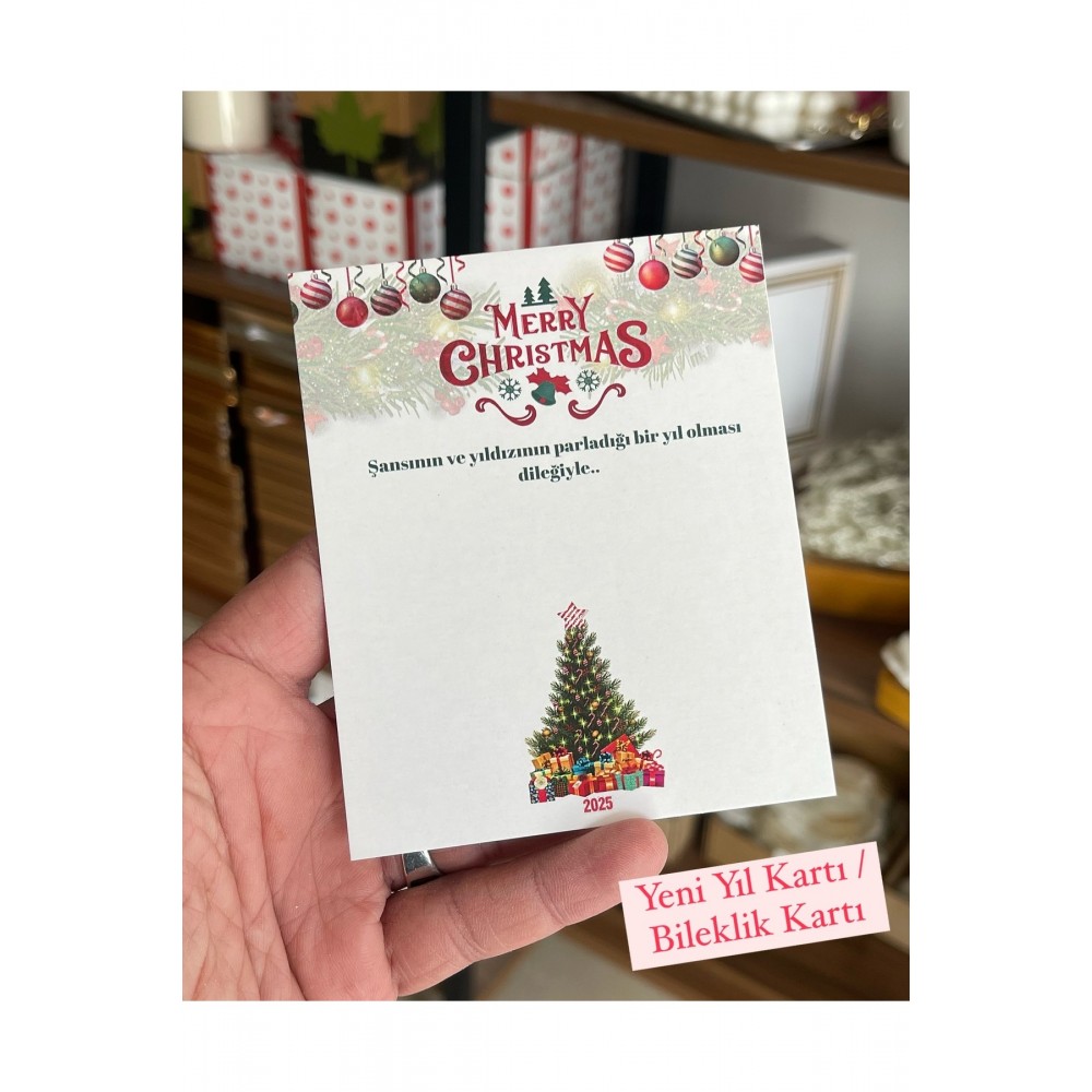 Yeniyıl Bileklik Kartı 8x12 cm 63 Adet yılbaşı kartı