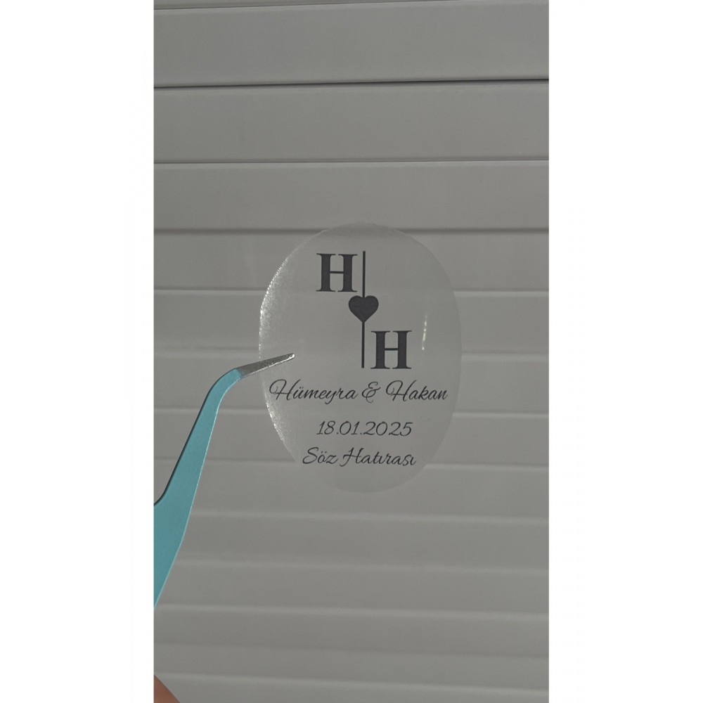 Epoksi-pleksi Söz,kına,nişan,düğün Hatırası Şeffaf Etiket 4x5 Cm 52 Adet