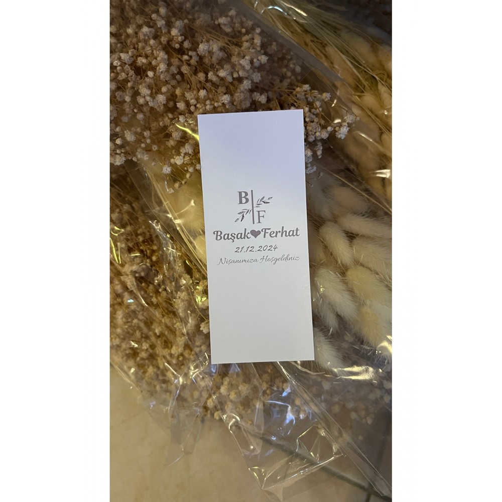 Nişanımıza Hoşgeldiniz Masa & Hediyelik Kartı Gümüş Yazı 5x12 cm 105 Adet