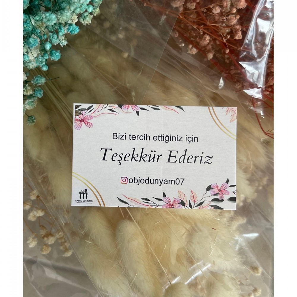 Kişiye Özel E-ticaret Teşekkür Kartı 5x8 cm 100 Adet