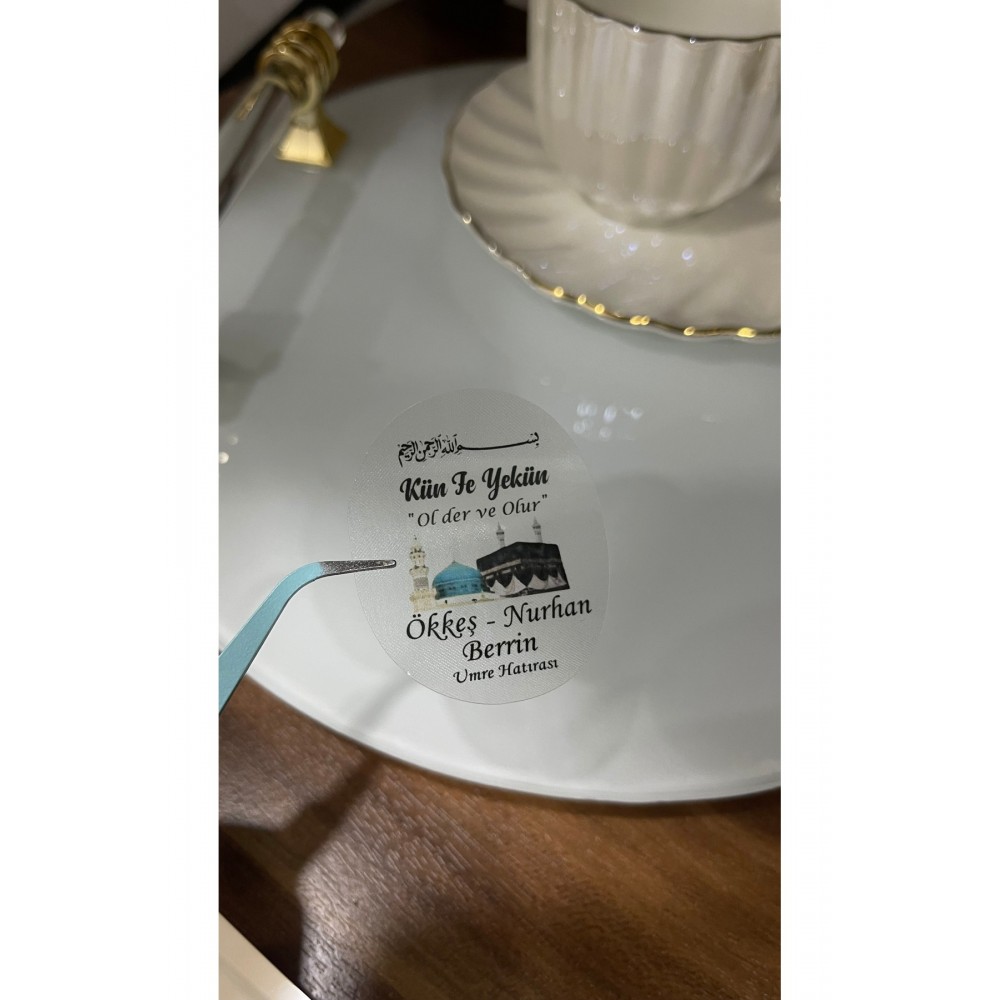 Umre Hatırası Şeffaf Etiket 4x5 Cm 52 Adet - Arletikettasarim