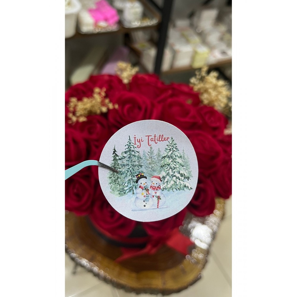 İyi Tatiller 5x5 cm Yuvarlak Yapışkanlı Etiket 70 Adet