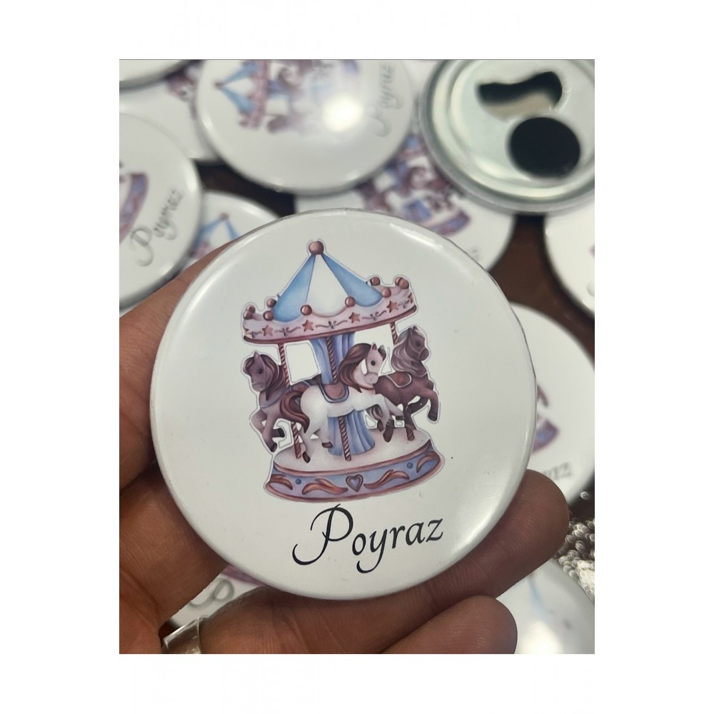 Açacaklı Magnetli Buton Rozet 58 Mm 9 Adet Kişiye Özel