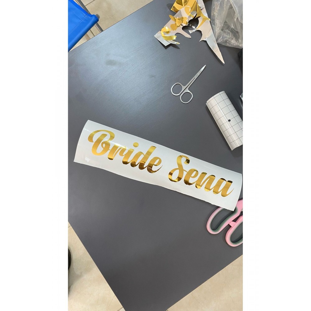 Bride yazılı gold folyo yazı 29 cm uzunluk