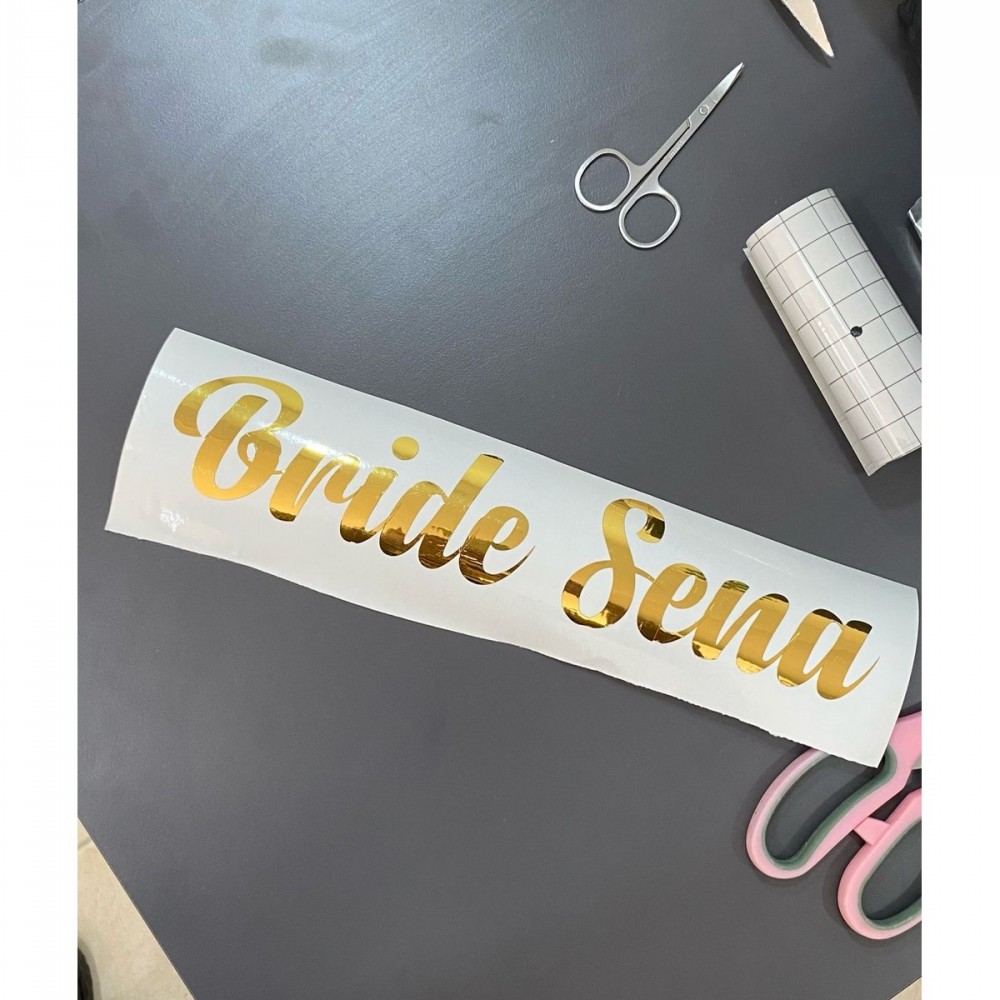 Bride yazılı gold folyo yazı 29 cm uzunluk
