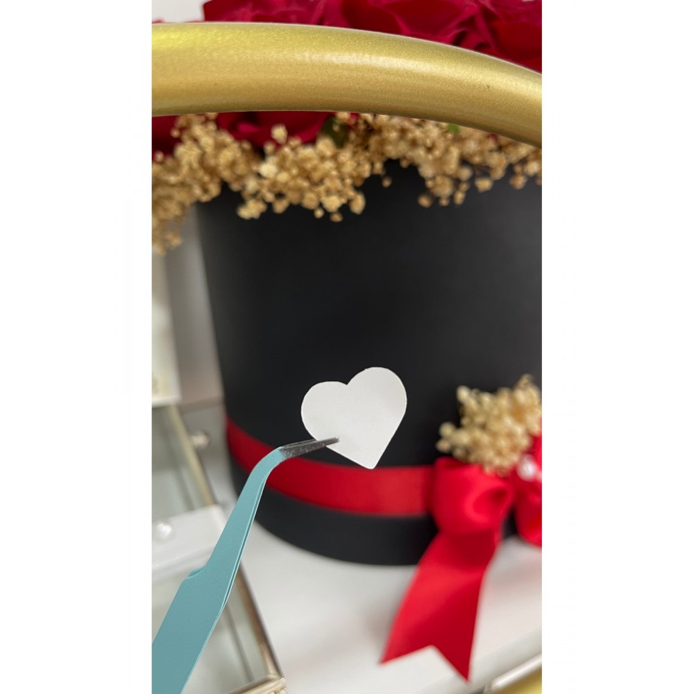 Beyaz Kalp Sticker Set 2 cm 144 Adet-Arletikettasarim