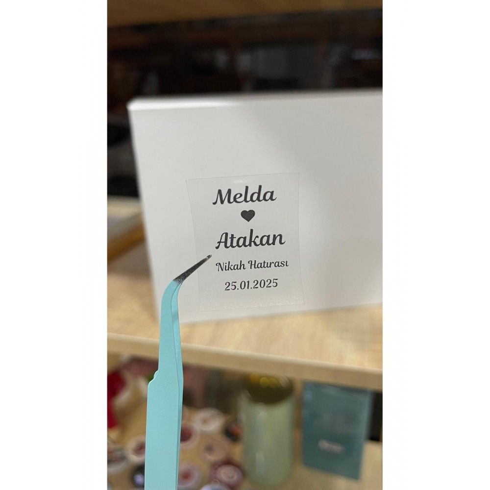 Şeffaf Etiket 4x5 cm 42 Adet Söz,kına,Nişan,Düğün - ARLetikettasarım