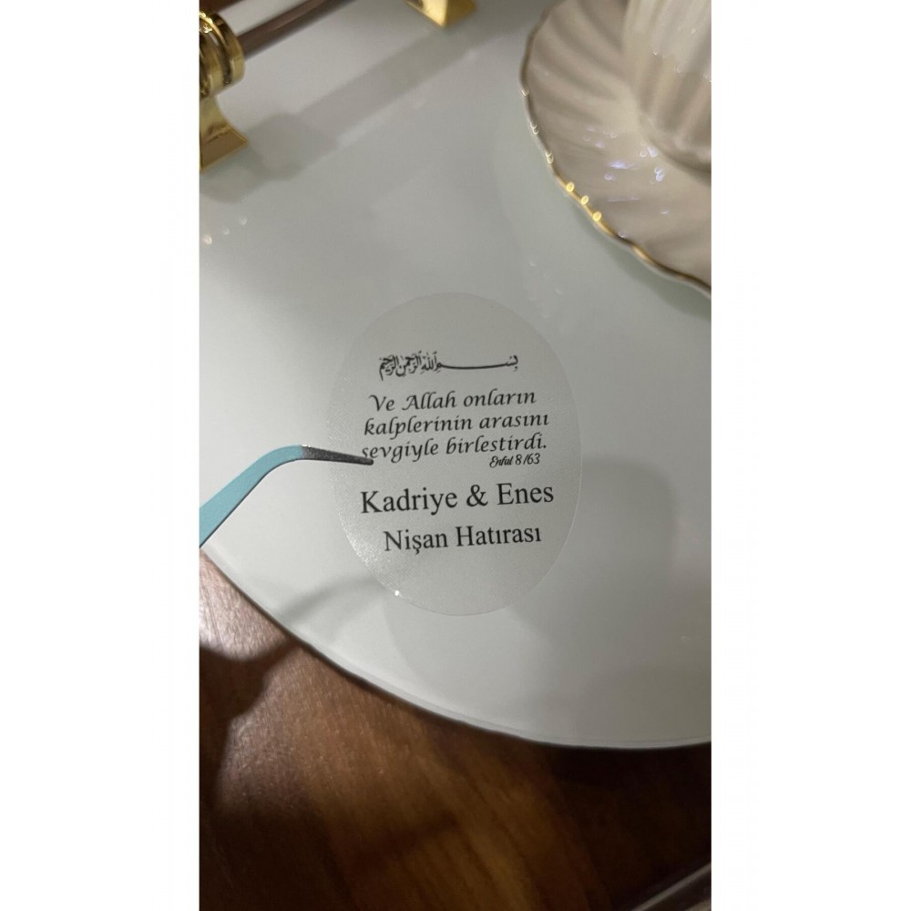 Şeffaf Etiket Enfal63 - 4x5 cm 52 Adet Söz,kına,Nişan,Düğün - ARLetikettasarım