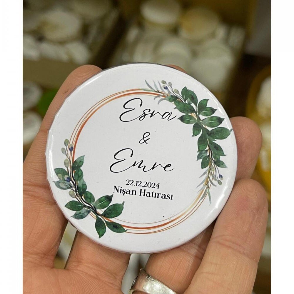 Söz, Kına, Nişan, Düğün Hatırası Açacaklı Magnet Buton Rozet 58 mm 9 Adet - ARLetikettasarım