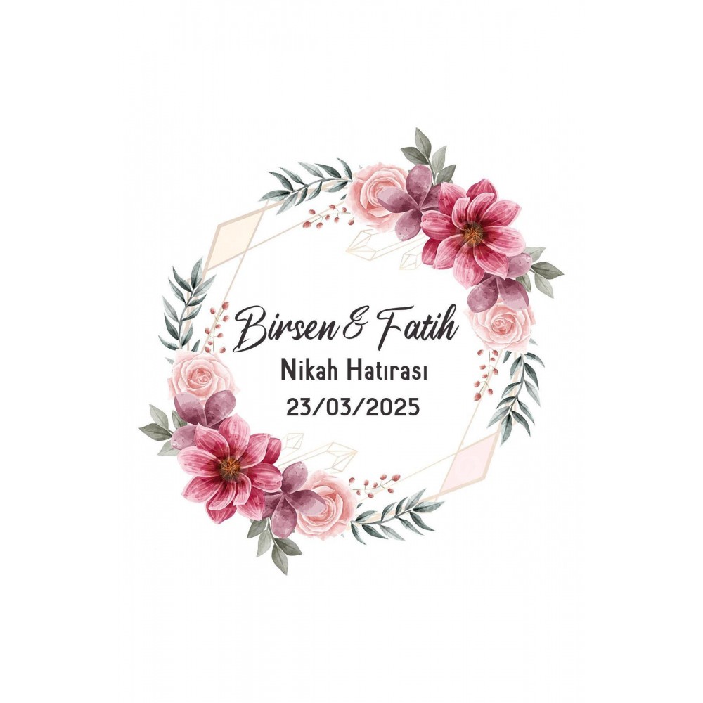 Söz, Kına, Nişan Hatırası Çikolata Etiketi 3,5x3,5 cm 70 Adet - ARLetikettasarım