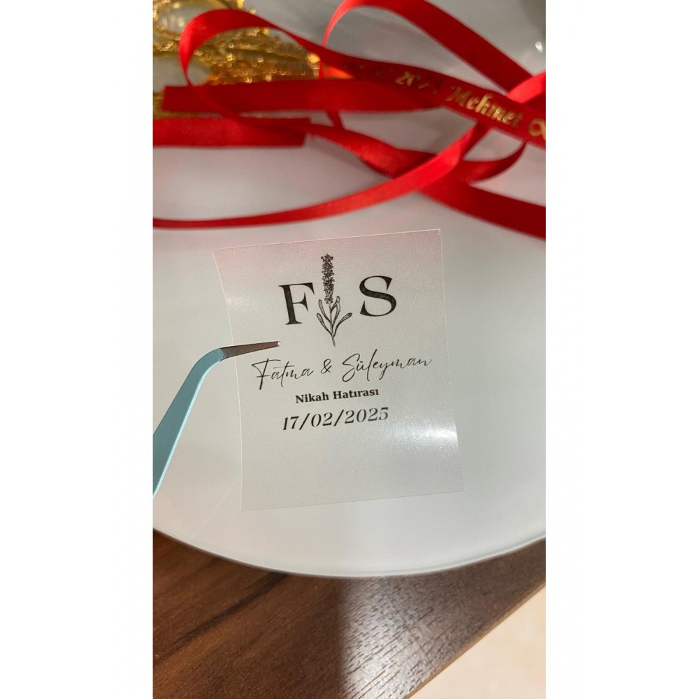 Şeffaf Etiket 4x5 cm 42 Adet Söz,kına,Nişan,Düğün - Arl Etiket Tasarım