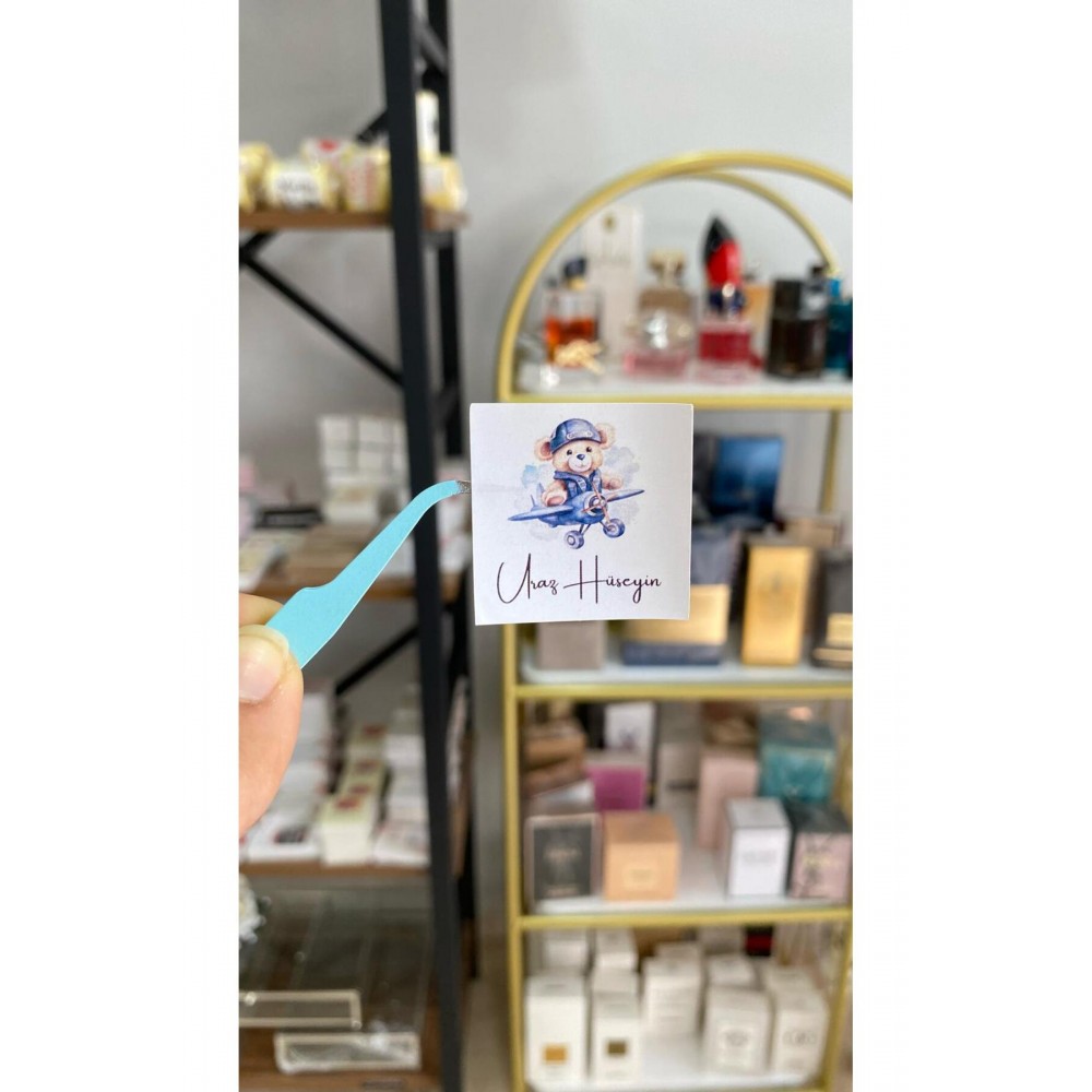 Yenidoğan Çikolata Etiketi Uçaklı 3,5x3,5 cm 70 Adet Kişiye Özel - ARLetikettasarım