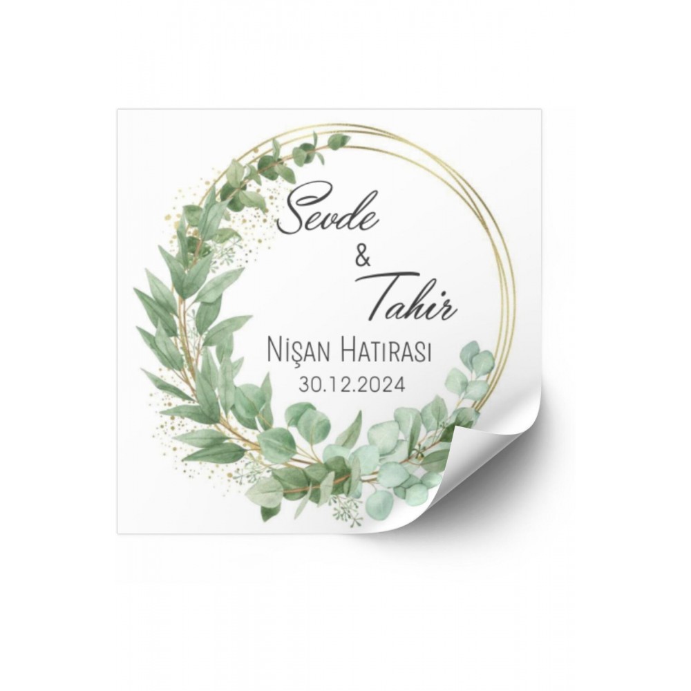 Söz, Kına, Nişan, Çikolata Etiketi 3,5x3,5 cm 70 Adet - ARLetikettasarım