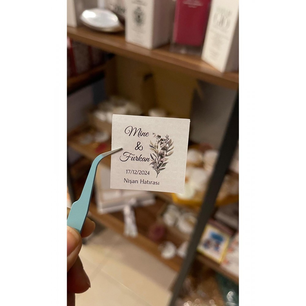 Söz, Kına, Nişan, Çikolata Etiketi 3,5x3,5 cm 70 Adet - ARLetikettasarım