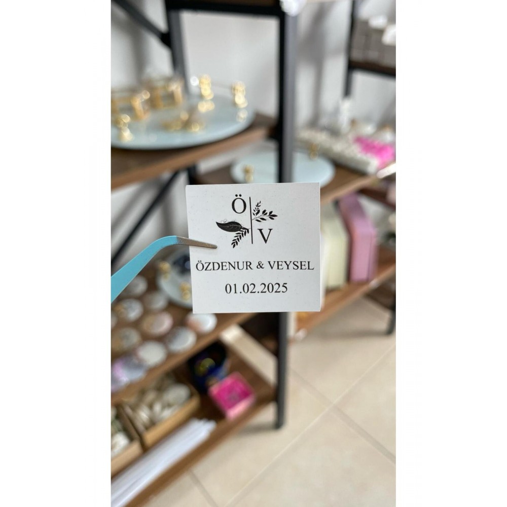 Söz, Kına, Nişan Çikolata Etiketi 3,5x3,5 cm 70 Adet - ARLetikettasarım