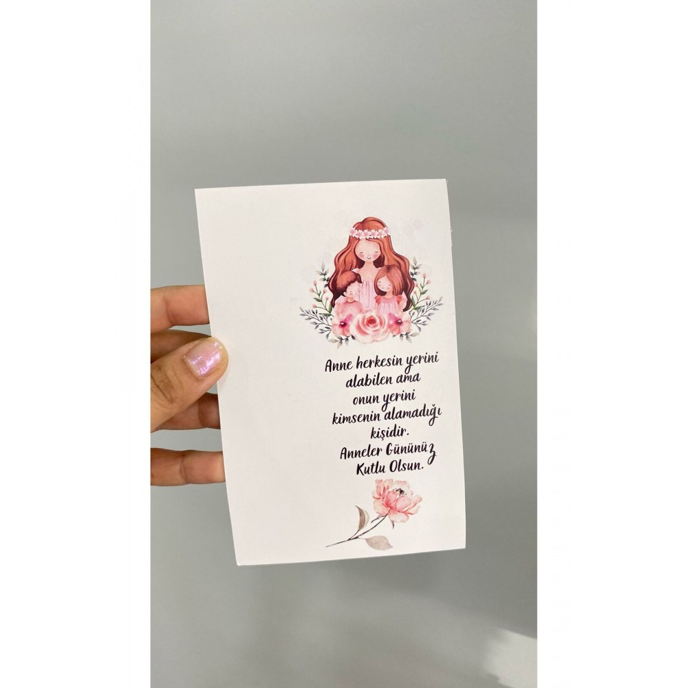 Anneler Günü Kartı 9,5x15 cm 49 Adet - Arletikettasarım