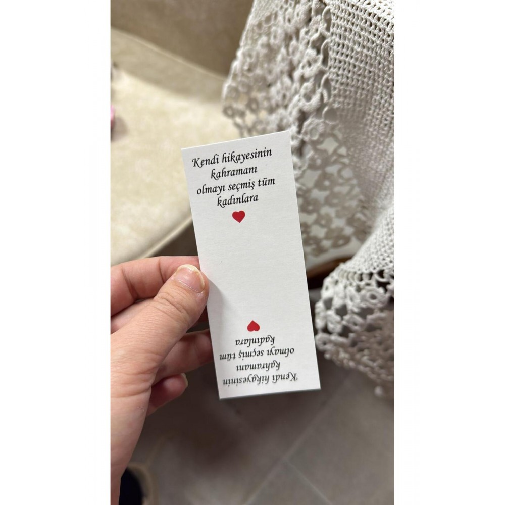 Kadınlar Günü Mum Kartı 5x12 cm 105 Adet - Arletikettasarım