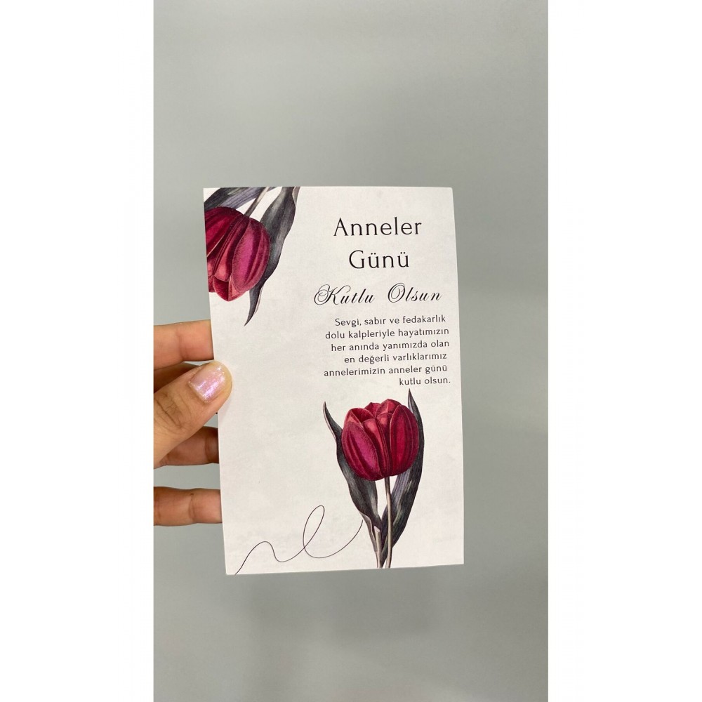 Anneler Günü Kartı 9,5x15 cm 49 Adet - Arletikettasarım