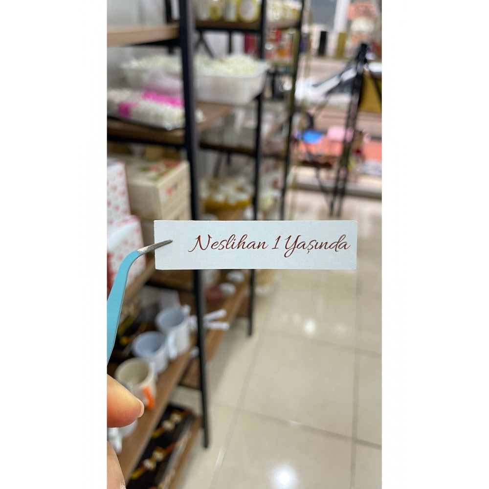 Doğum Günü Mum Şişe Süsleme Kartı 1,5x6 cm 50 Adet - Arletikettasarım