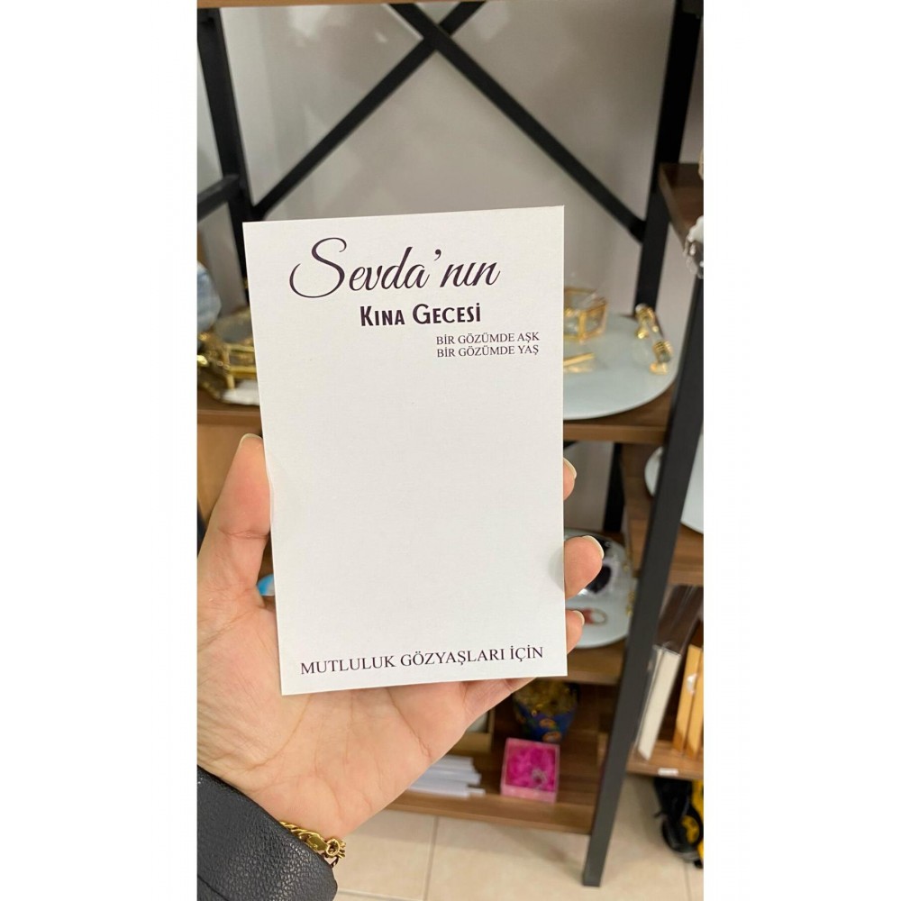 Kına Gecesi Kartı 9,5x15 cm 49 Adet - Arletikettasarım