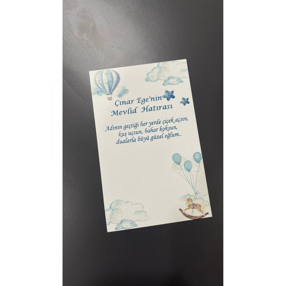 Mevlid Hatırası Kartı 9,5x15 cm 49 Adet - Arletikettasarım