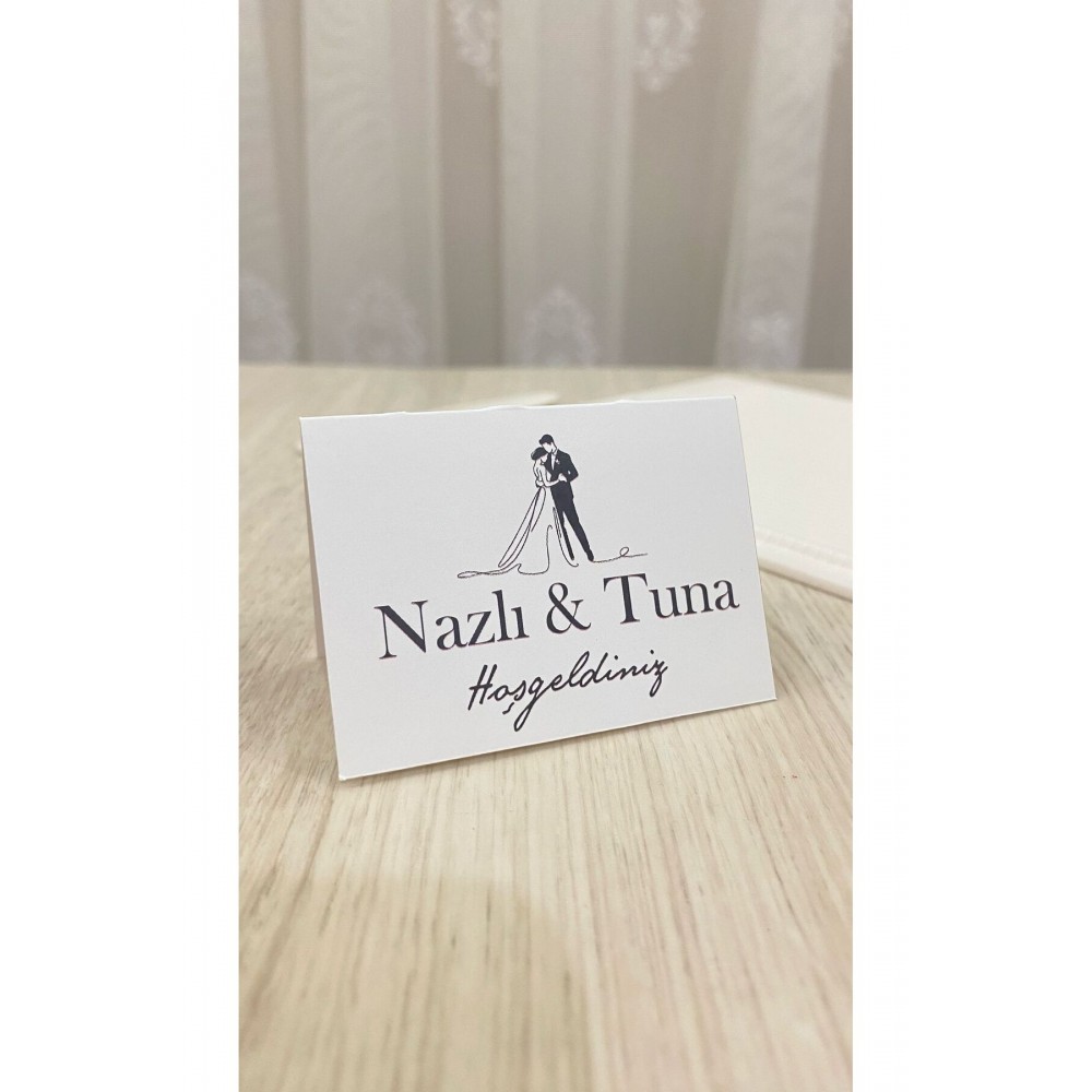 Söz, Kına, Nişan, Düğün Bükmeli Masa Kartı 8x10 cm 25 Adet - Arletikettasarım