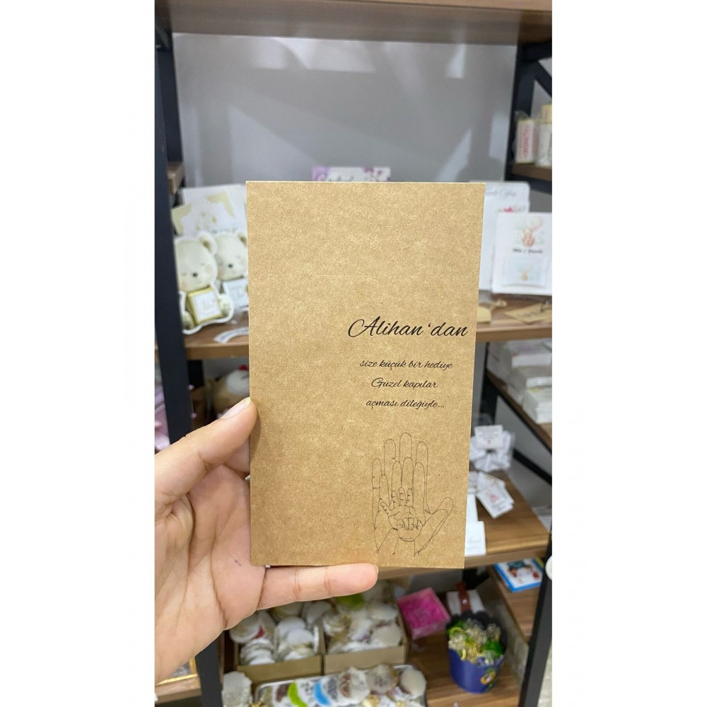 Yenidoğan Kraft Anahtarlık Kartı 9,5x15 cm 49 Adet - Arletikettasarım