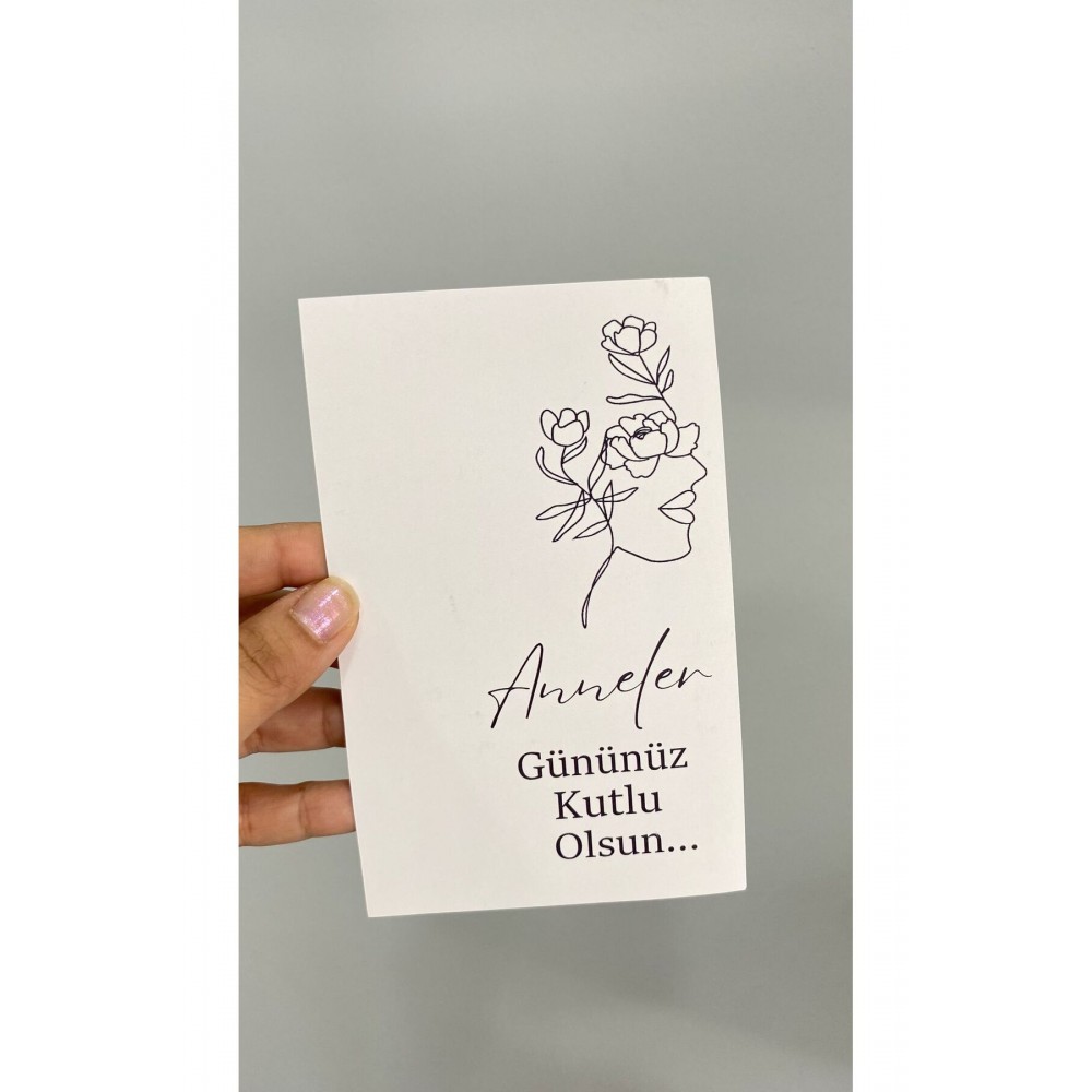 Anneler Günü Kartı 9,5x15 cm 49 Adet - Arletikettasarım