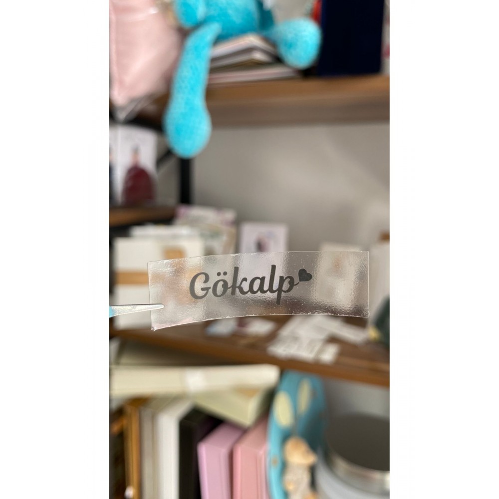 Şeffaf İsim Etiketi 1,5x5 cm 130 Adet - Arletikettasarim