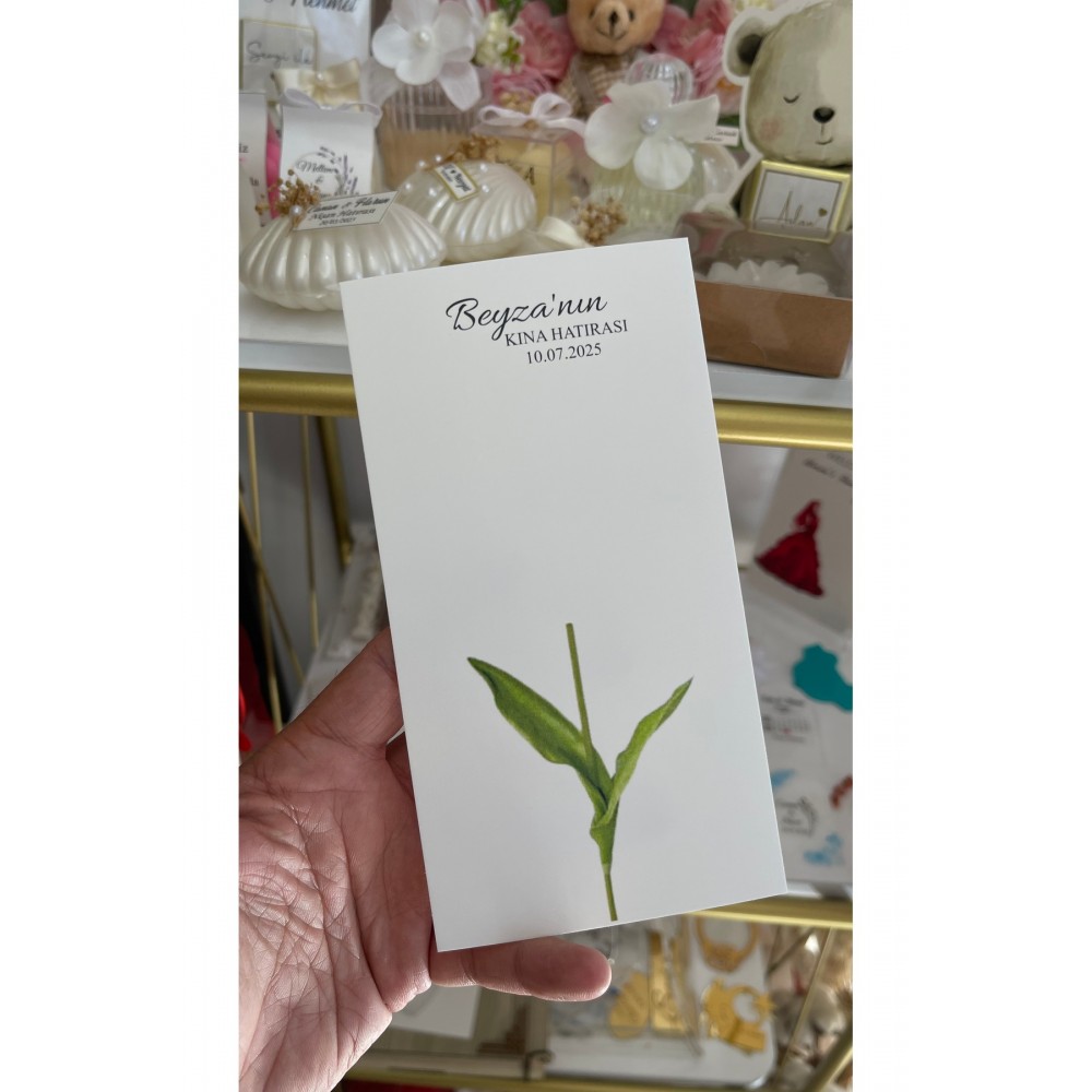 Nişan,Kına Hatırası Toka Kartı 54 Adet 9x17,5 cm - Arletikettasarım