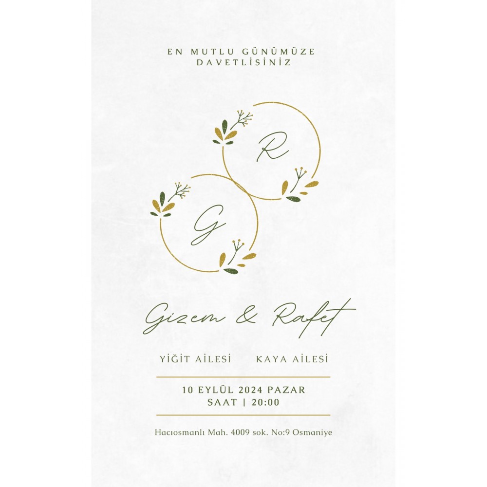 Zarfsız Düğün Davetiyesi 500 Adet -ARL etiket tasarım