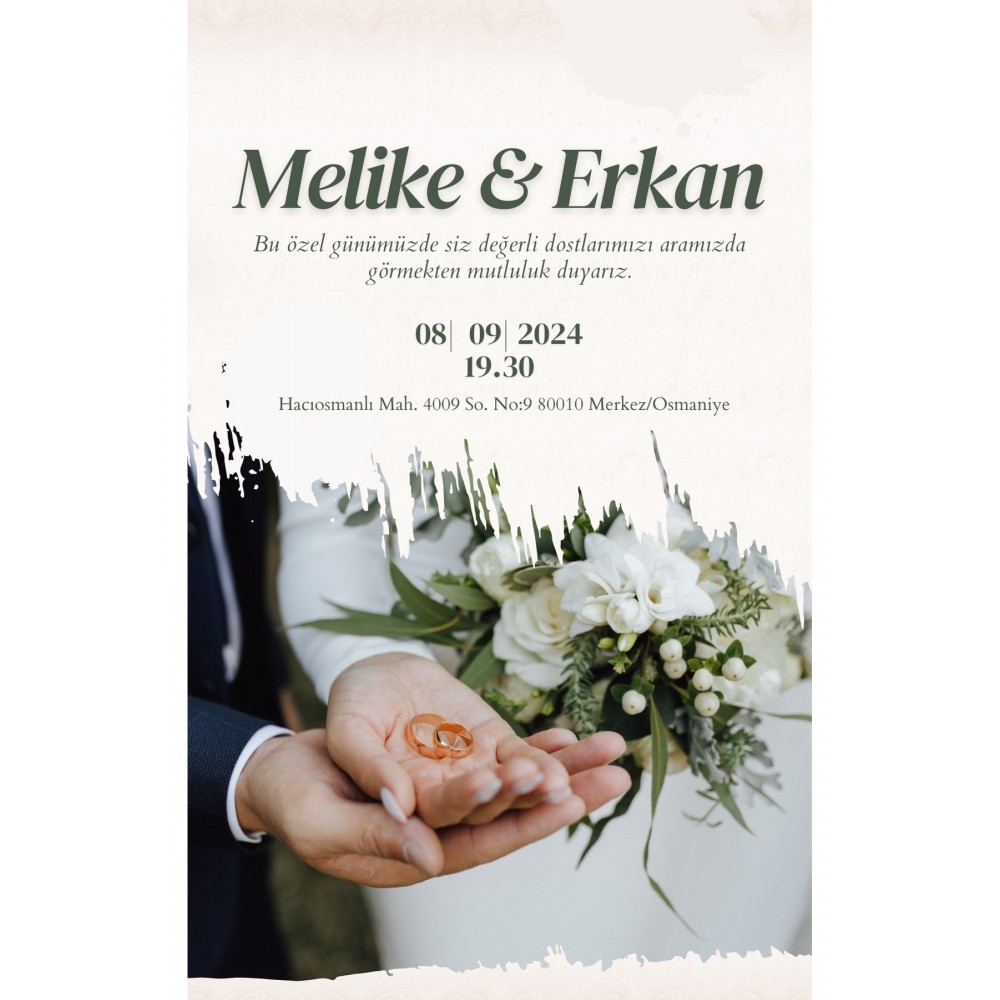 Zarfsız Düğün Davetiyesi 500 Adet - arl7255